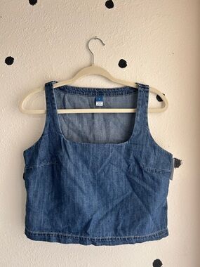 Old Navy Denim Crop Tank Top - Medium Blue